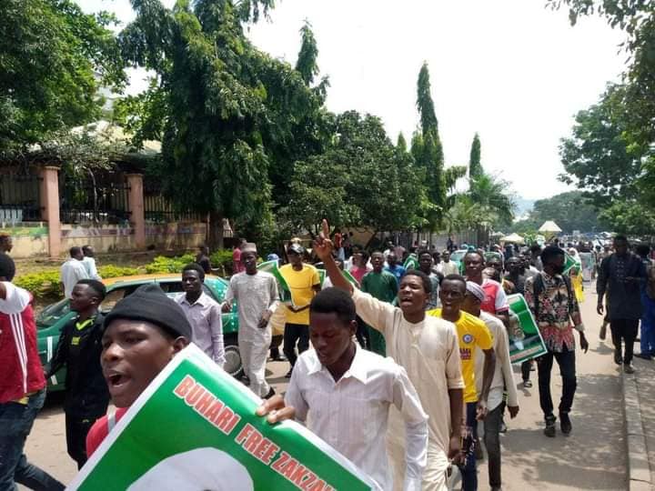free zakzaky protest in abuja on wed 21st  oct 2020